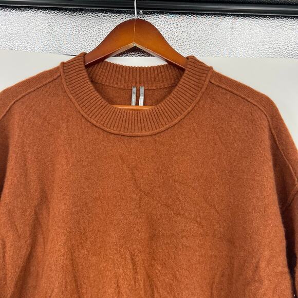 Anthropologie The Goldie Crew-Neck Cashmere Sweater Copper brown plus size 2X - Picture 7 of 9